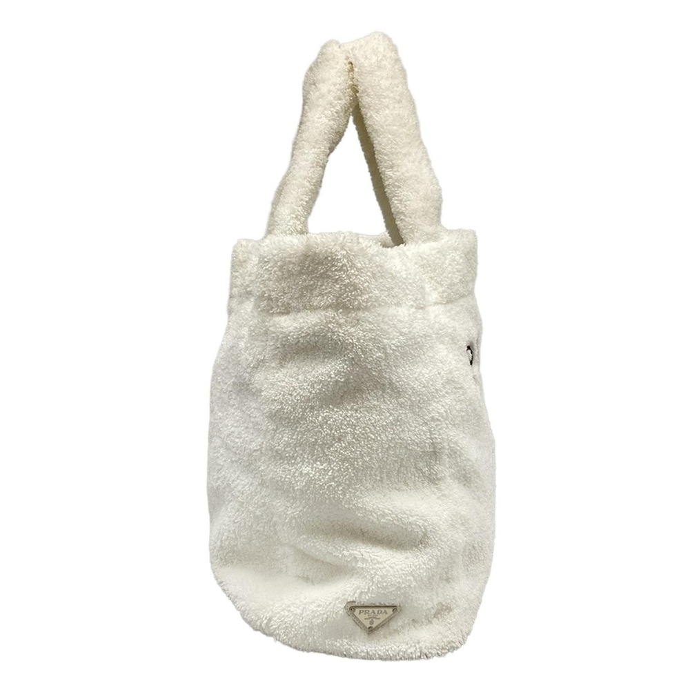 Prada Terry Tote Bag Tote Bag White Black - Picture 2 of 15